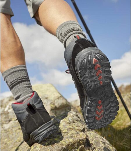 Men's Black & Grey Mountain Walking Boots