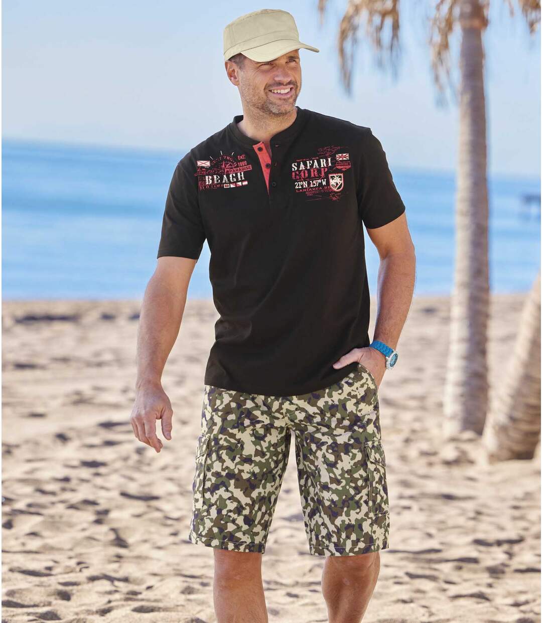 Men's Camouflage Cargo Shorts-3