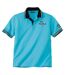 Pack of 2 Men's Short Sleeve Polo Shirts - Turquoise, White