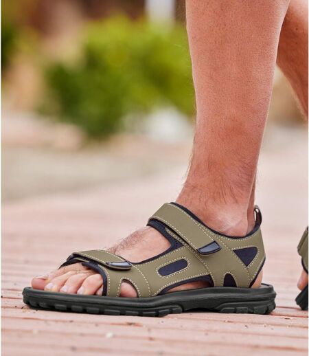 Sandales autoagrippantes confort homme - taupe