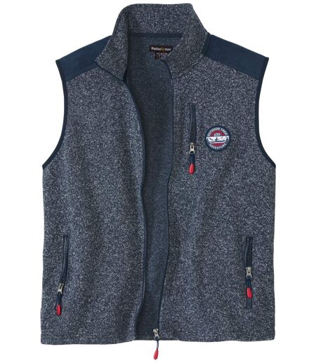 Men's Blue Brushed Fleece Gilet - Full-Zip