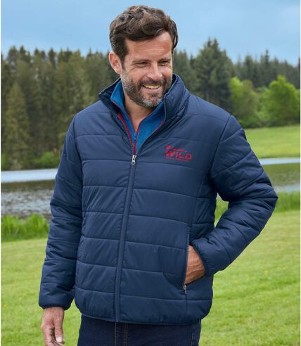 Manteau matelassé à glissière homme - marine