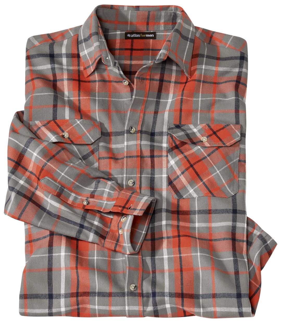 Men's Grey Checked Flannel Shirt-2