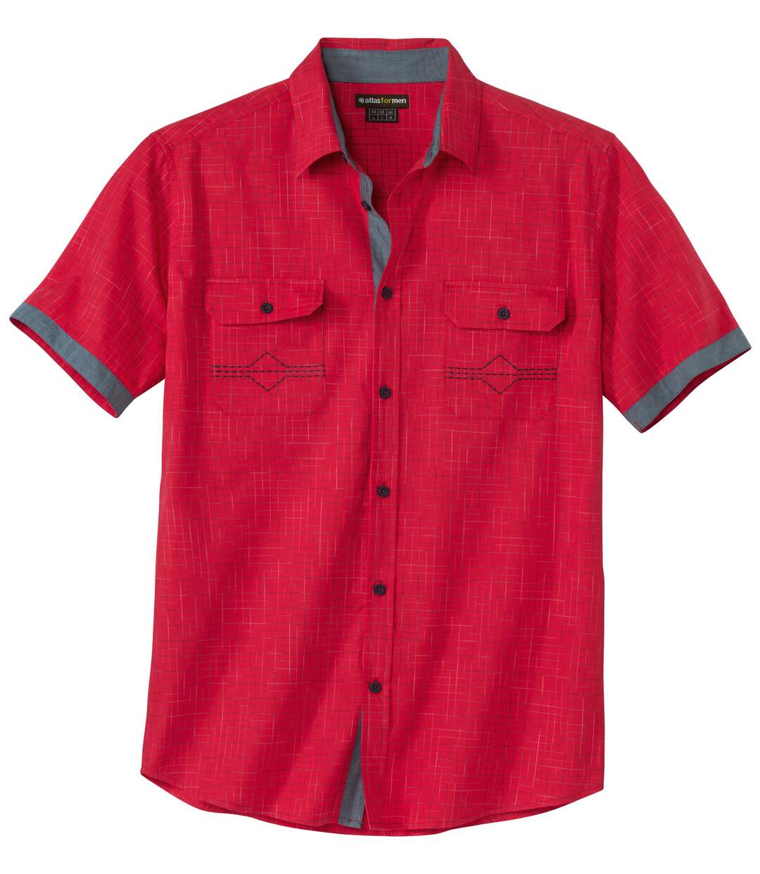 Men's Red Poplin Shirt-4