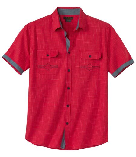 Men's Red Poplin Shirt