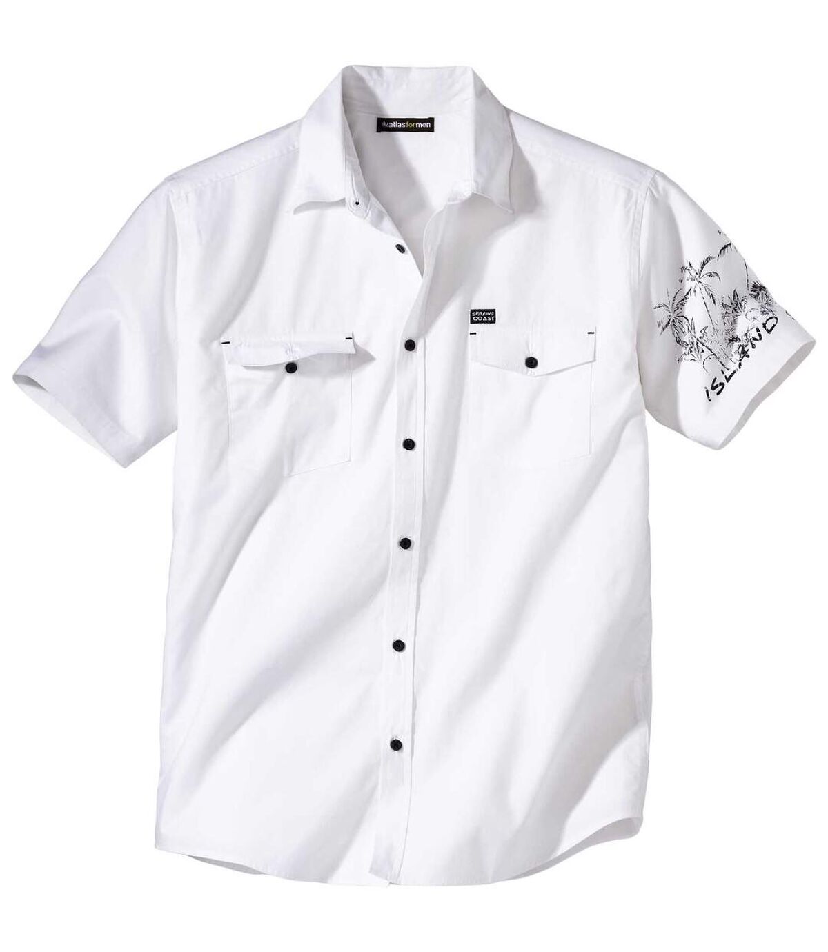 Wit overhemd met korte mouwen Tropical Coast   Atlas For Men