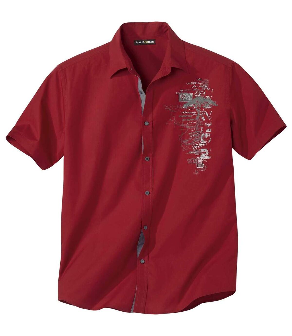 Men's Red Poplin Shirt Atlas For Men