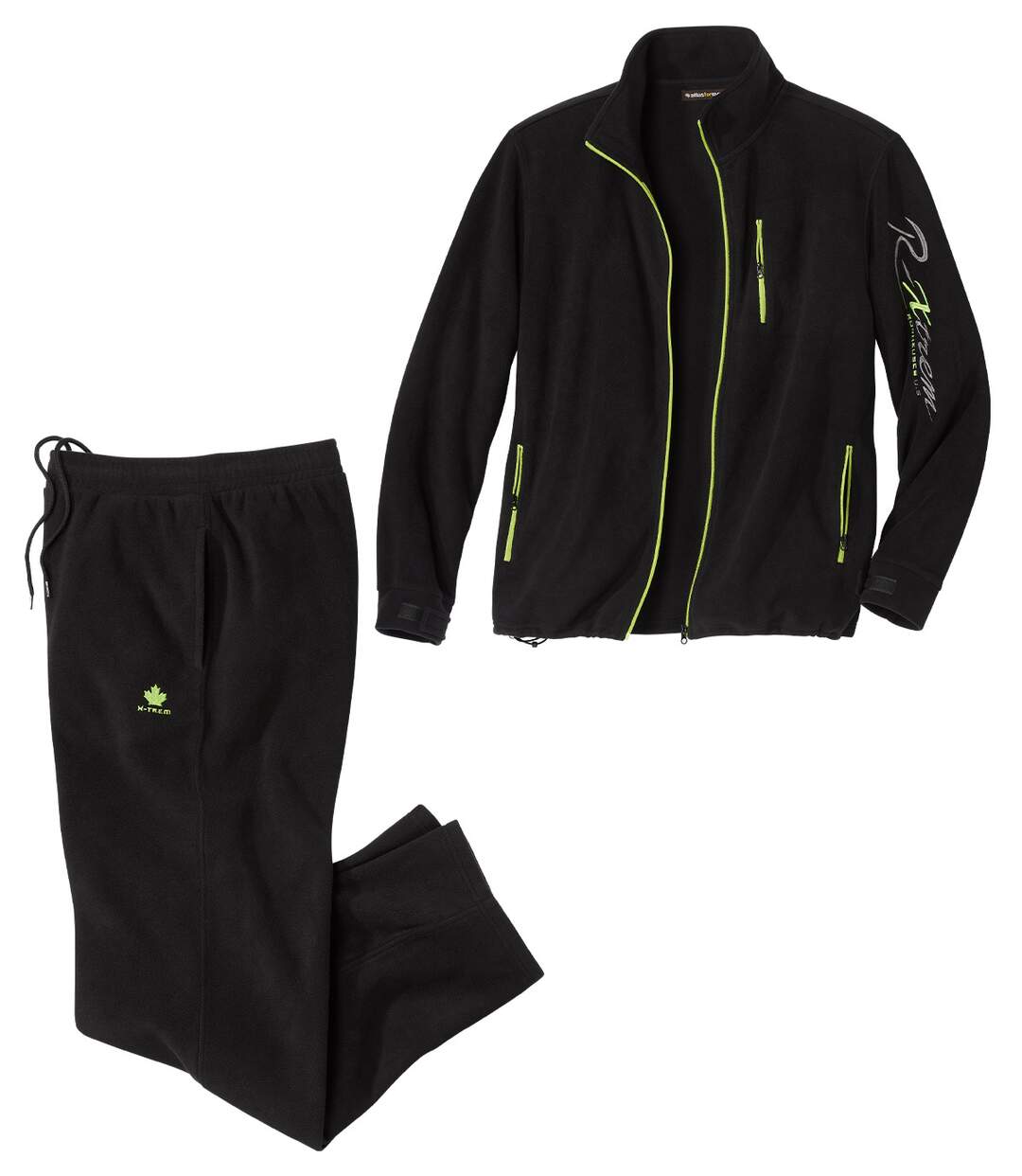 Men's Black Fleece Tracksuit - Elasticated Waistband