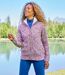 Women's Mottled Knitted Jacket - Lavender Ecru Coral