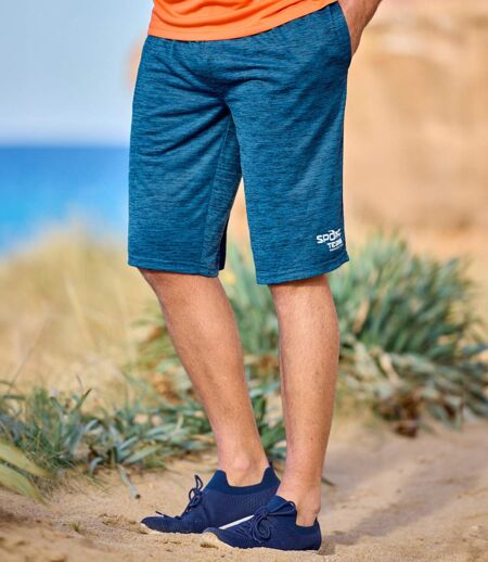 Pack of 2 Men's Sports Shorts - Navy Turquoise