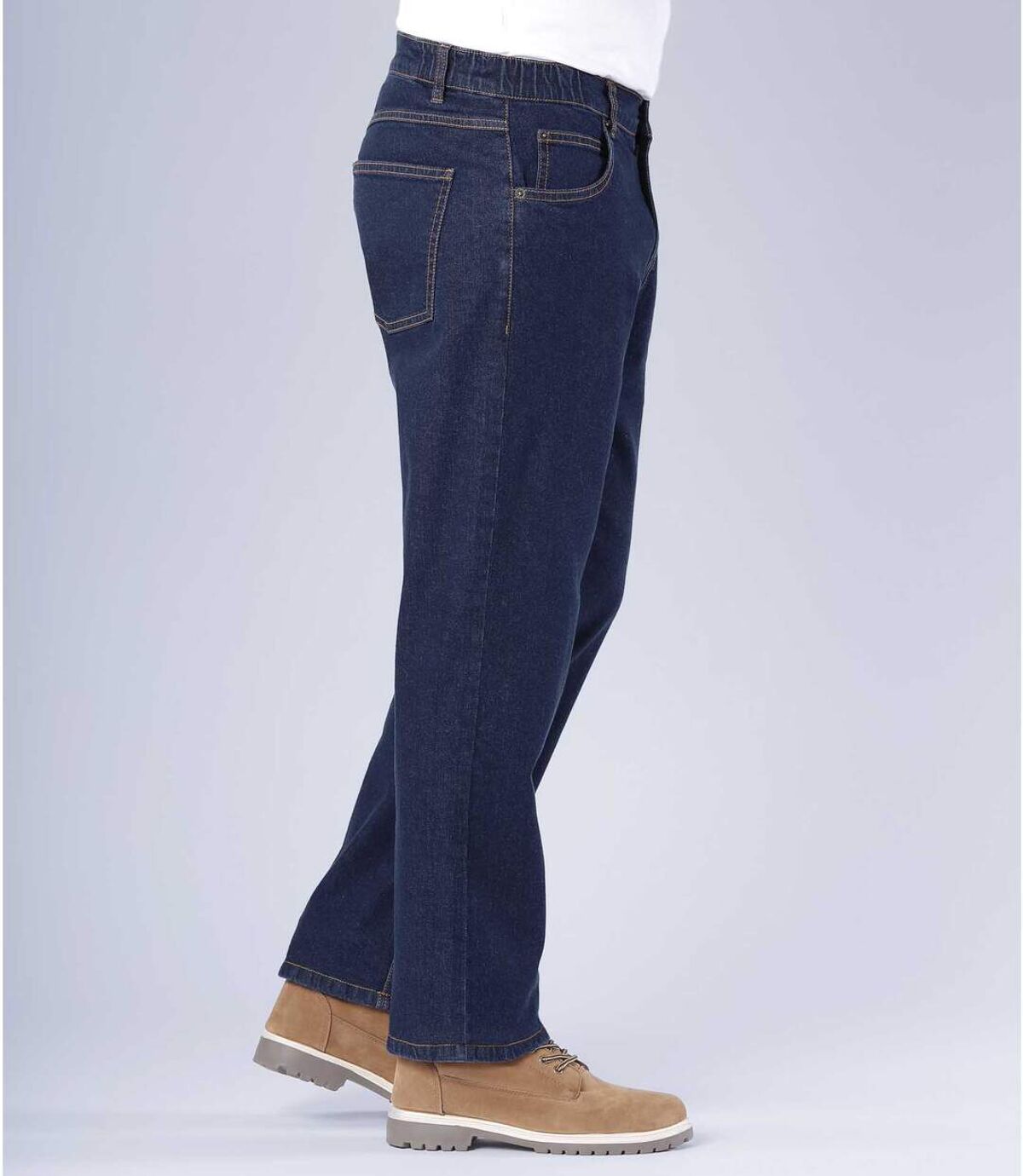 Wygodne, sprane, niebieskie jeansy regular ze stretchem Atlas For Men
