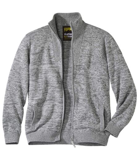 Men's Grey Knitted Jacket - Full Zip