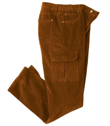 Pantalon cargo en velours homme - brun