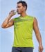 Pack of 3 Men's Active Tank Tops - Blue Lime Green Navy