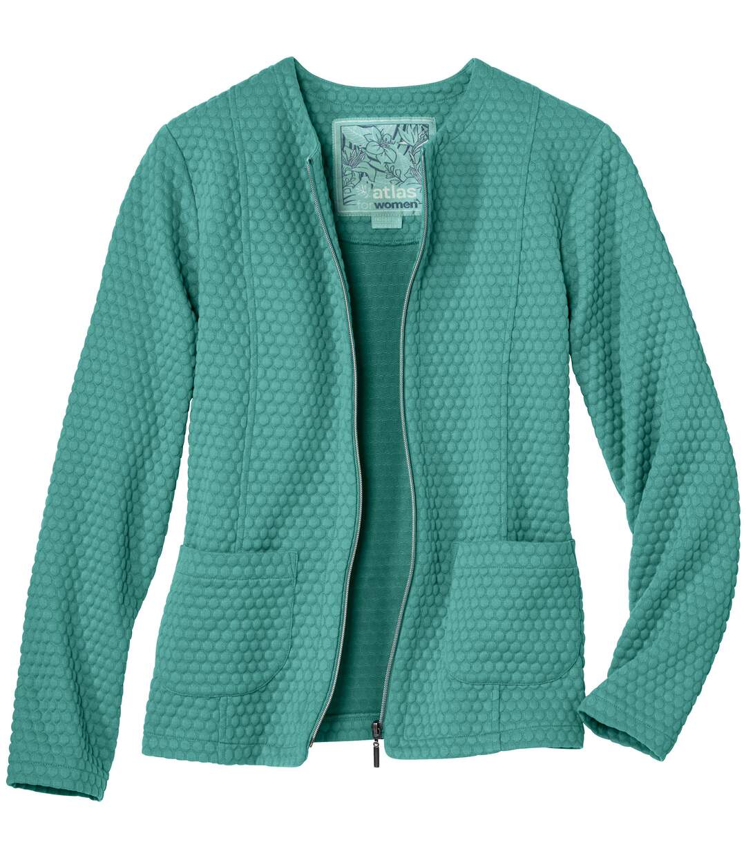 Women's Green Brushed Fleece Jacket-3