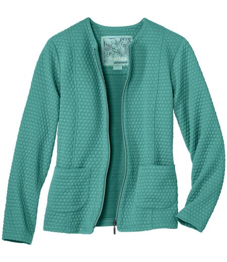 Women's Green Brushed Fleece Jacket 