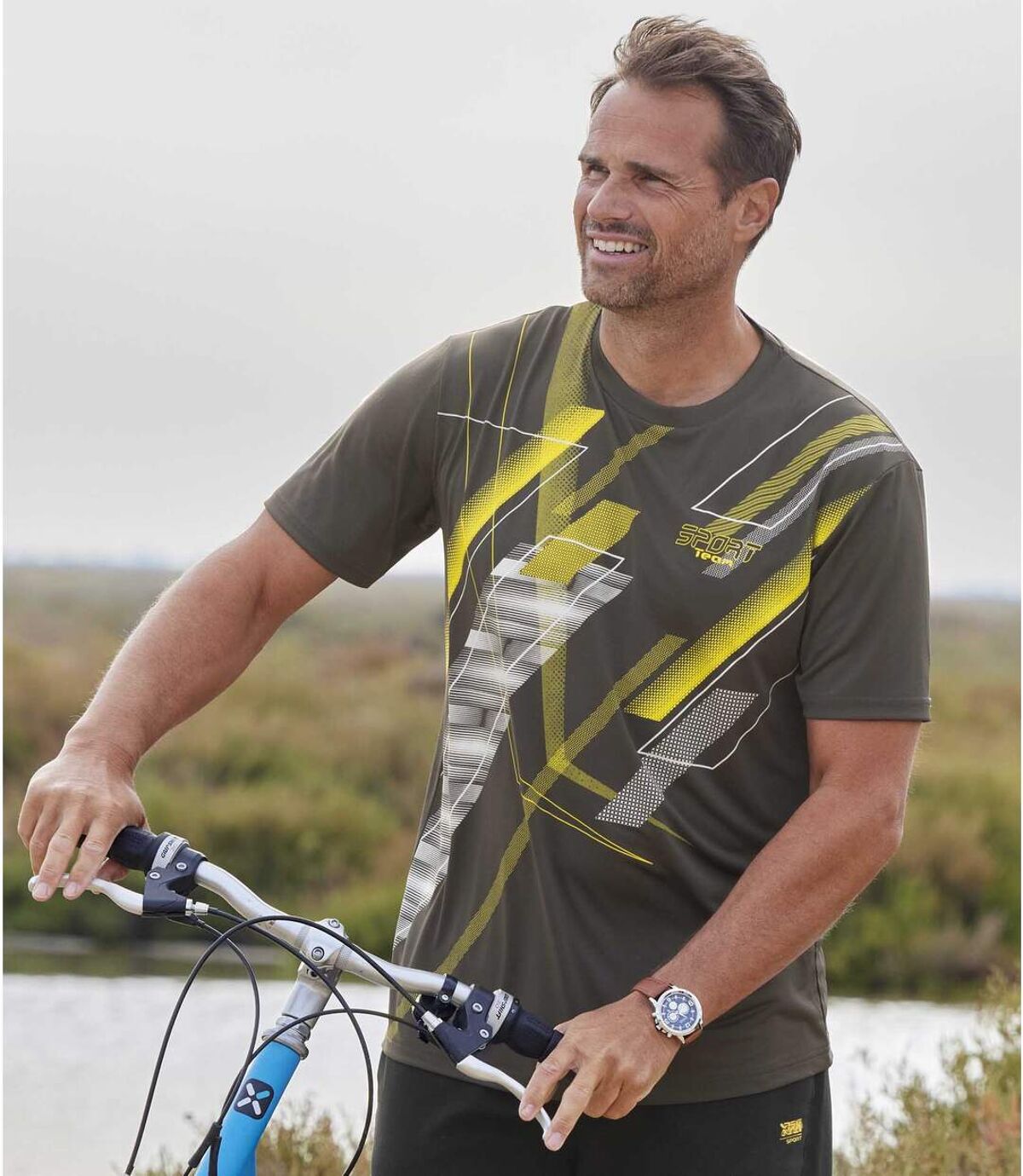 2er-Pack T-Shirts Graphic Lines für den Sport Atlas For Men