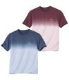 Pack of 2 Men's Tie-Dye T-Shirts - Plum Blue Atlas For Men
