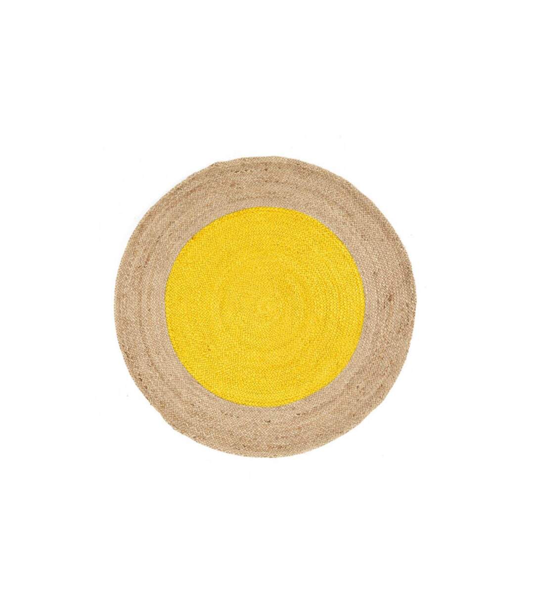 Tapis Rond en Jute Napoli 120cm Jaune-1
