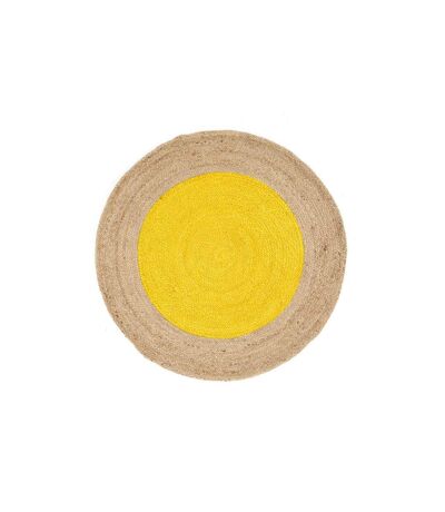 Tapis Rond en Jute Napoli 120cm Jaune