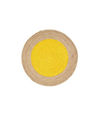 Tapis Rond en Jute Napoli 120cm Jaune