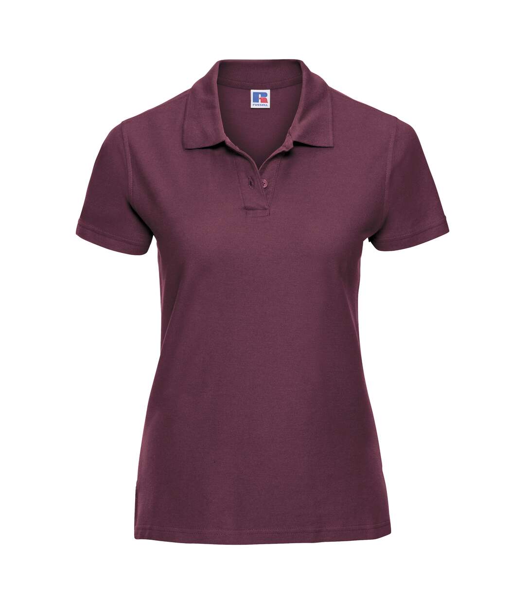 Polo 100% coton à manches courtes femme bordeaux Russell