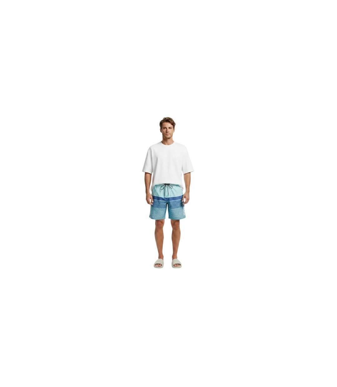 Mens Volley Ombre Stripe Swim Shorts Sky Pewter Hurley-1