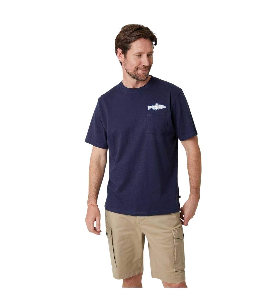 T-shirt Motif/style Logo Homme Bleu Marine Saltwell-2