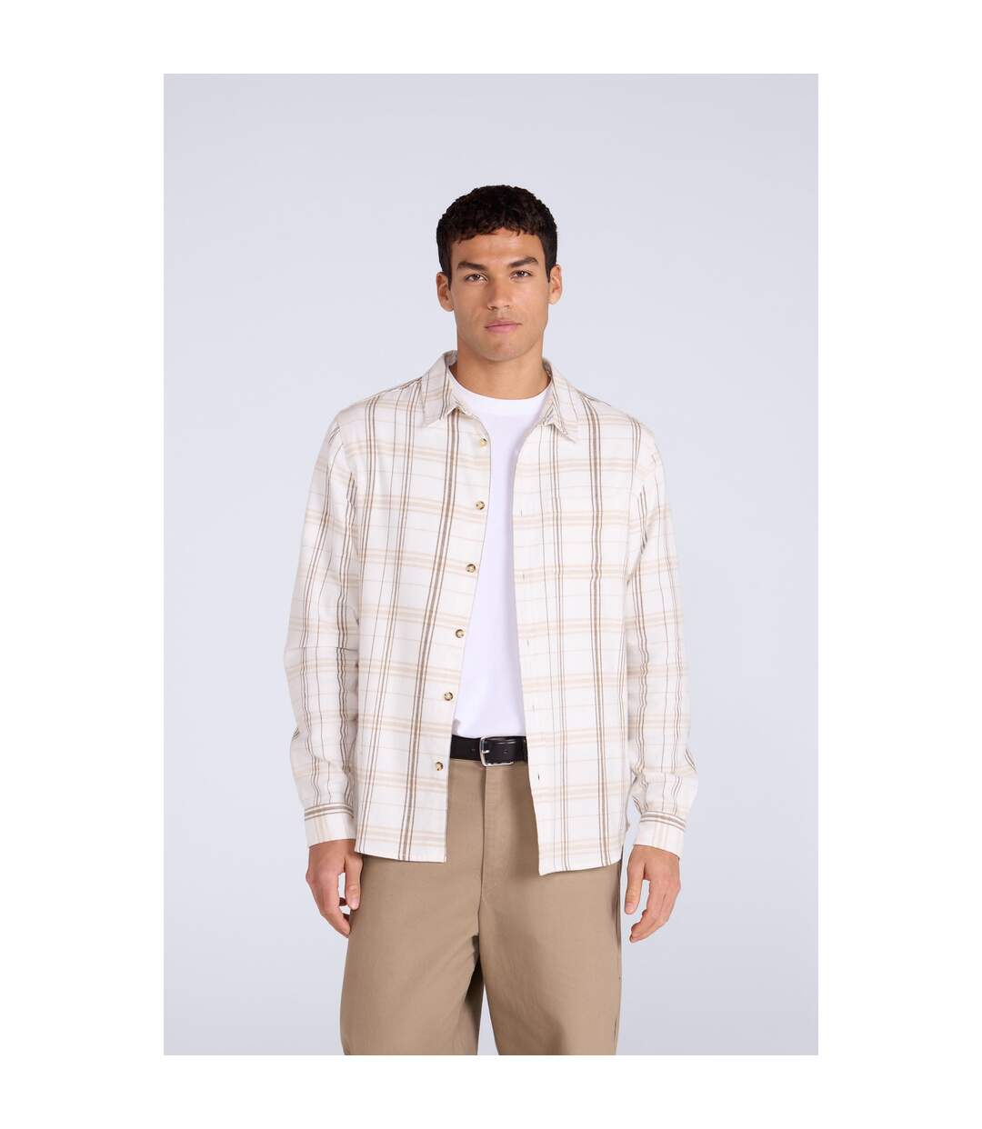 Chemise Cove Homme Beige Clair Animal-1