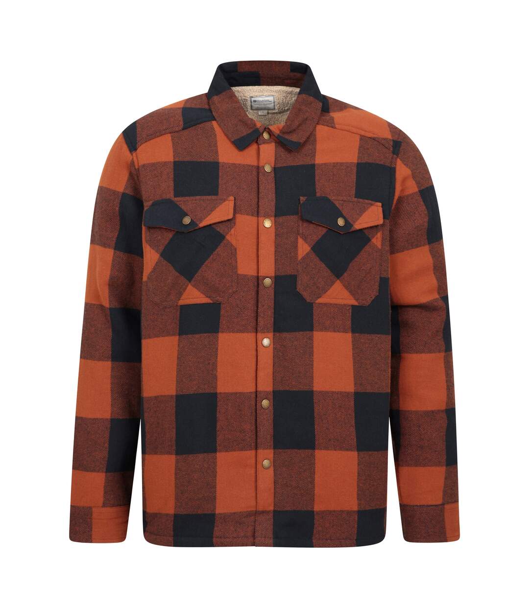 Mens pinn flannel borg lined shirt burnt orange Mountain Warehouse