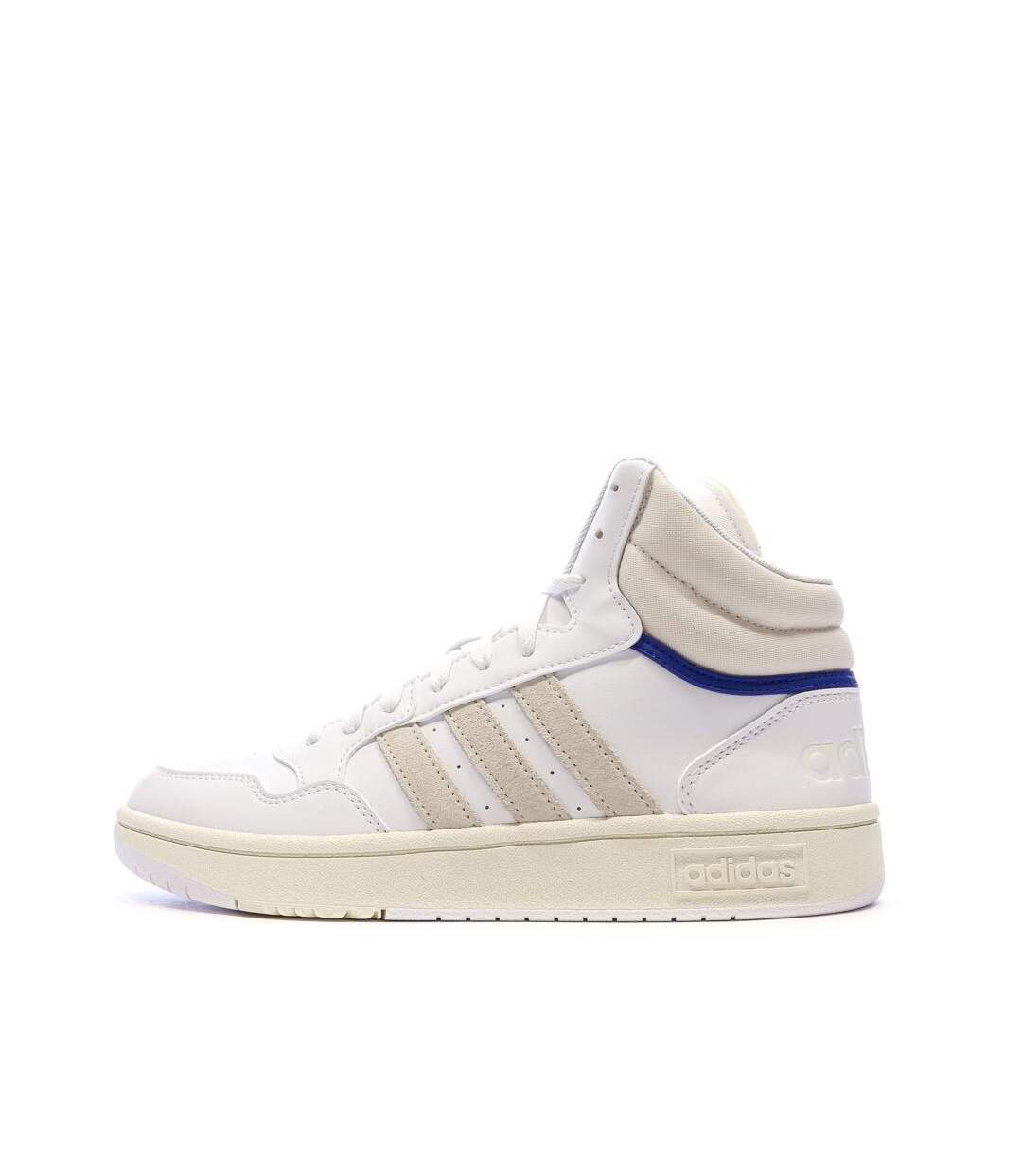 Baskets blanches/grises/bleu homme adidas hoops-1