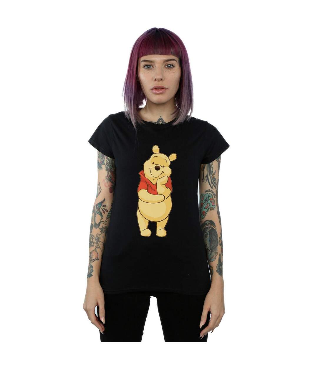 Disney T-shirt en coton mignon Winnie The Pooh Femme/Femme (Noir) - UTBI44844-2