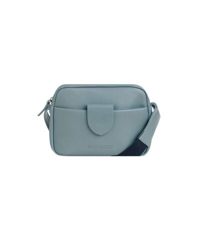 Dion plain vegan leather crossbody bag one size mineral blue Weird Fish