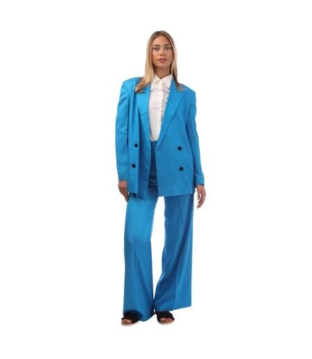 Womens/ladies Double-breasted Blazer Blue Hugo