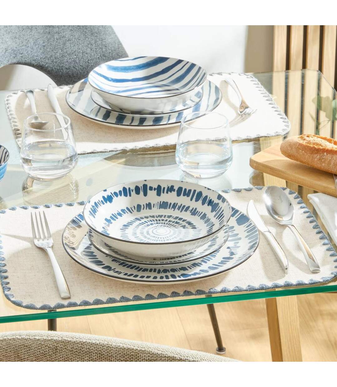 Lot de 6 Assiettes Plates Umami Rayon 26cm Bleu-4