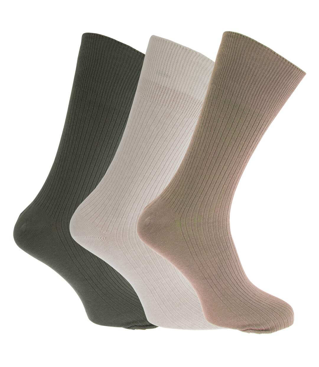 Mens Big Foot Non Elastic Diabetic Socks (3 Pairs) () - UTMB385-1