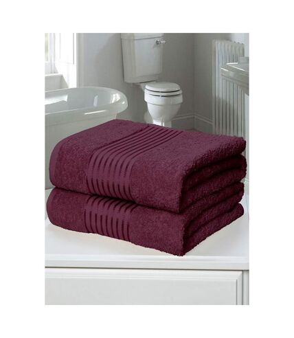 Rapport Windsor Towel (Pack of 2) (Plum) (One Size) - UTAG652