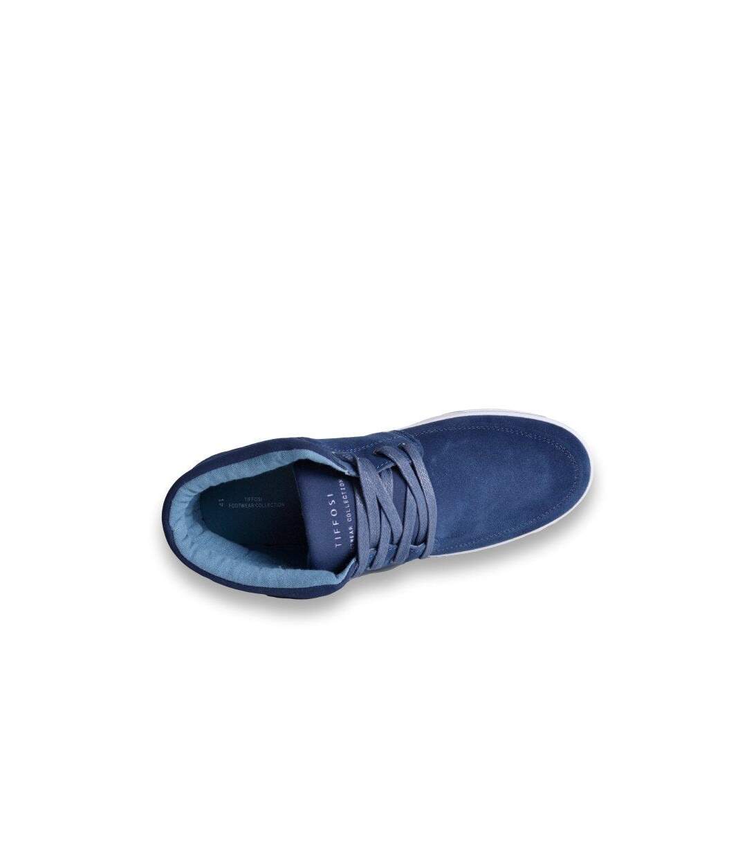 Basket basse homme de couleur bleu dessus cuir-2