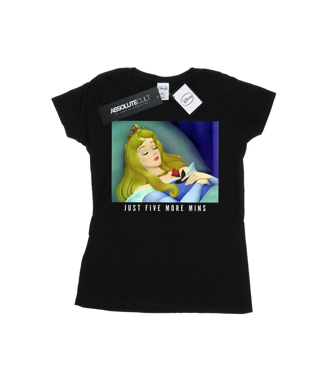 Disney Princess - T-shirt SLEEPING BEAUTY FIVE MORE MINUTES - Femme (Noir) - UTBI37068-1