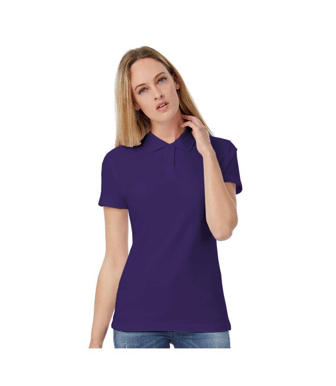 Polo Uni À Manches Courtes Femme Pourpre B&C-1