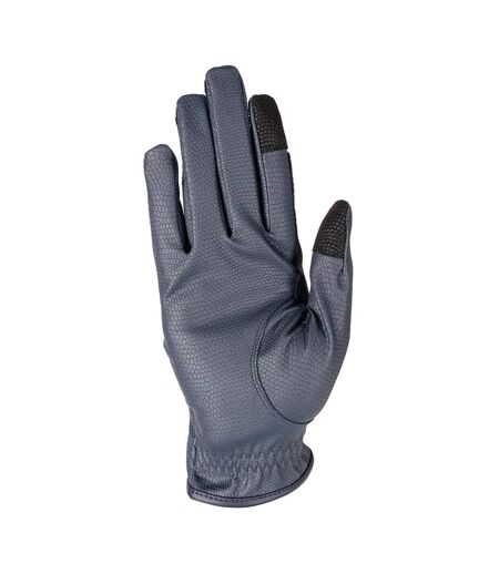 Unisex Adult Shimmer Riding Gloves Navy Silver Hy