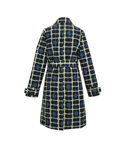 Womens/ladies Orla Kiely Waterproof Trench Coat Navy Regatta
