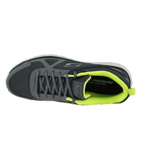 Mens Track Bucolo Leather Shoes Silver Grey Skechers