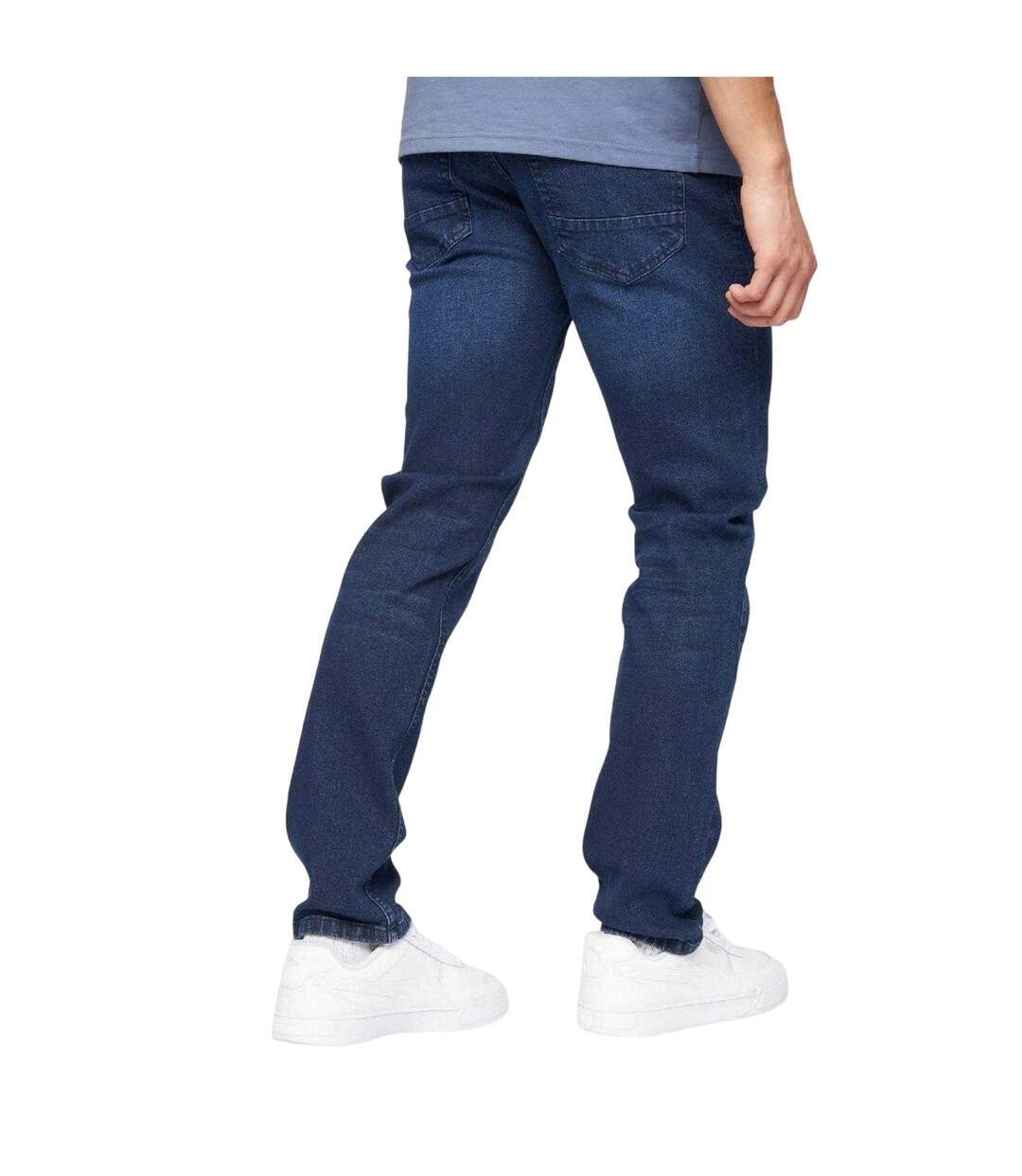 Mens Malcolm Slim Jeans Blue Crosshatch-3