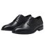 Mens Leather Low Block Heel Formal Shoes Dark Brown Boss-3