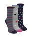 Sock Snob - 3 Paires de Chaussettes Femme à Pois et Rayures en Coton Douces-1