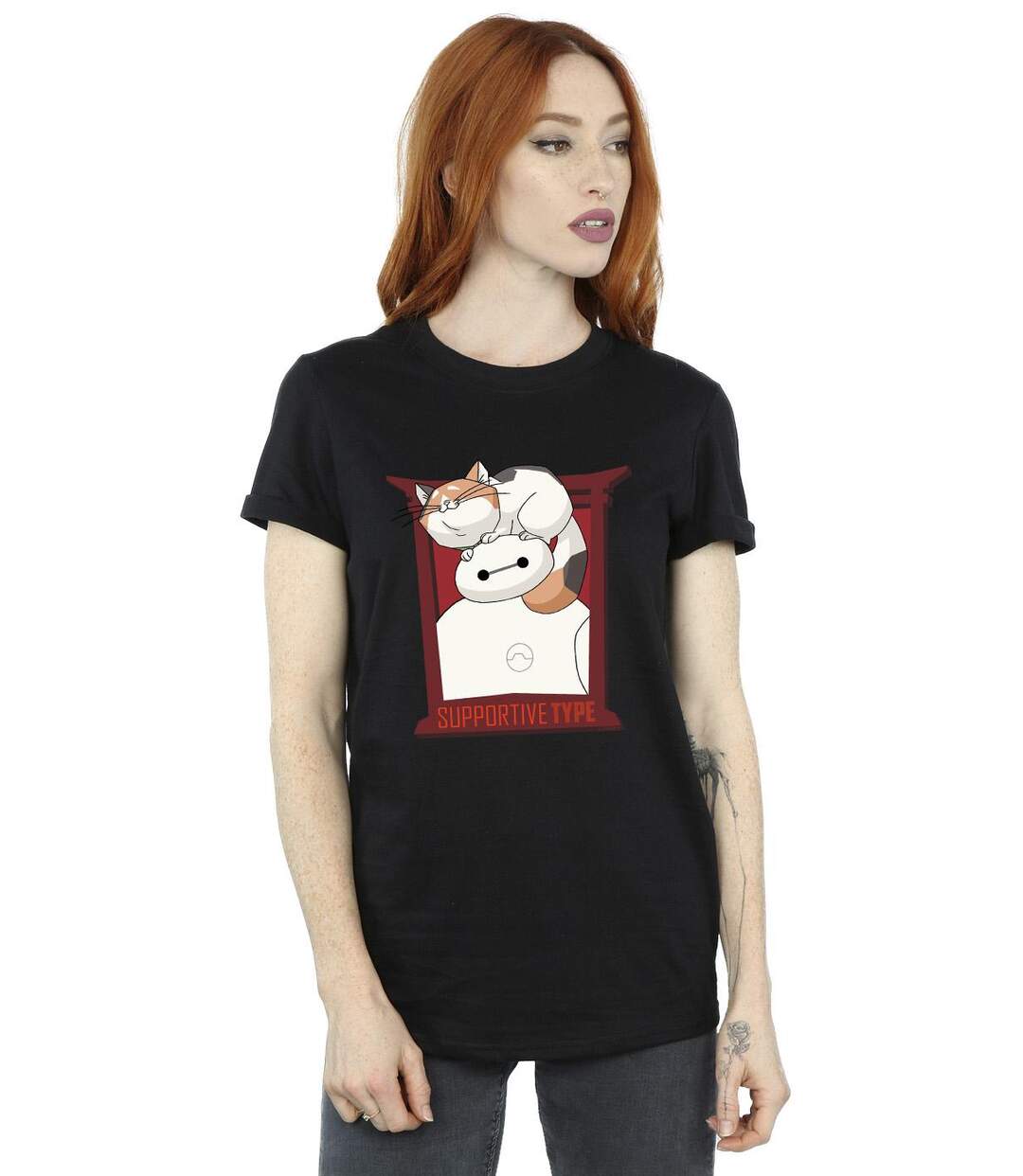 Disney - T-shirt BIG HERO BAYMAX FRAME SUPPORT - Femme (Noir) - UTBI15660-2
