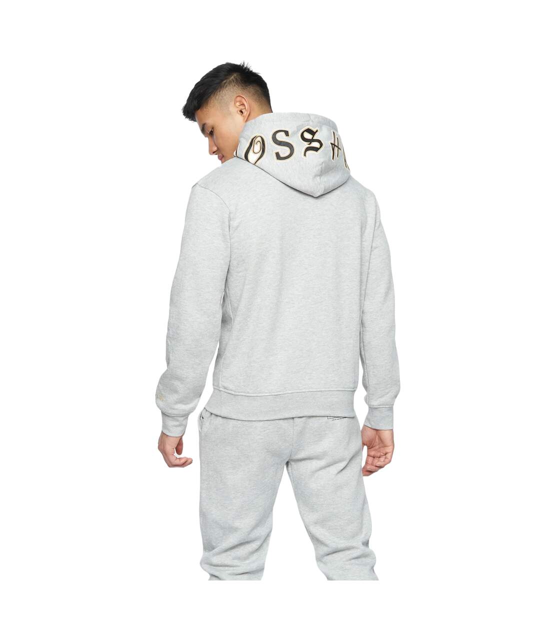 Sweat À Capuche Doddington Homme Gris Clair Chiné Crosshatch-3