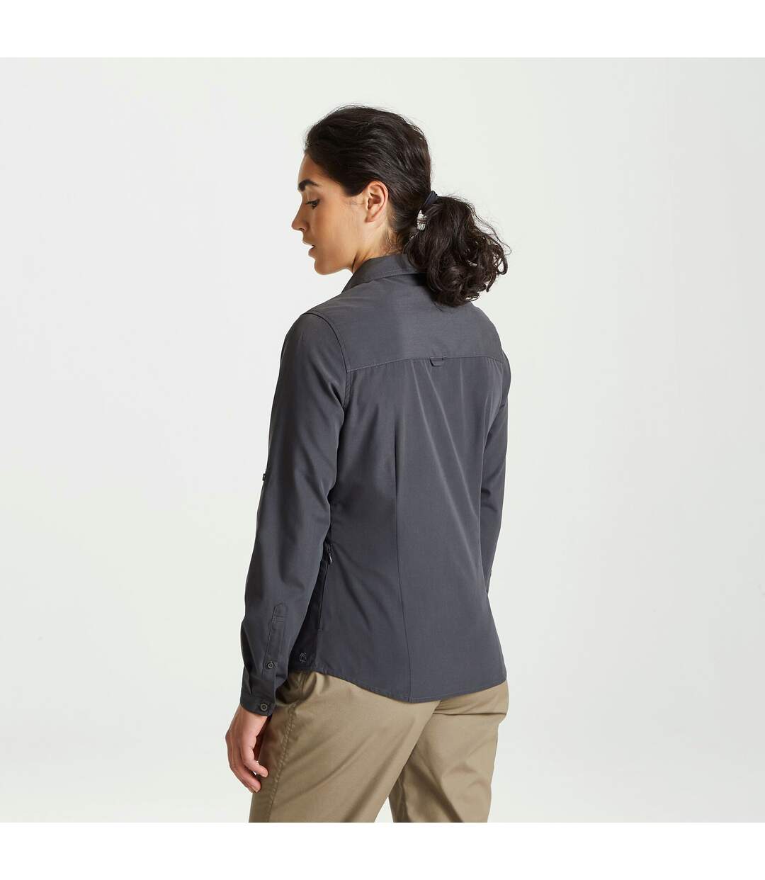 Womens/ladies expert kiwi long-sleeved shirt carbon grey Craghoppers-2