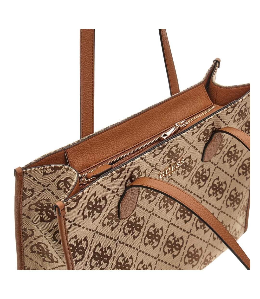 Sac à main marron femme guess silvana-3